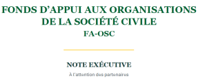Résumé Exécutif de l'étude sur le Fond d'appui aux OSC
